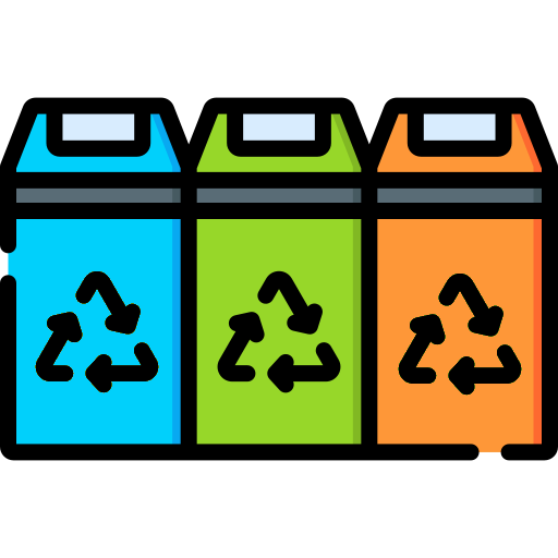 Ikona segregowalnych pojemników na śmieci